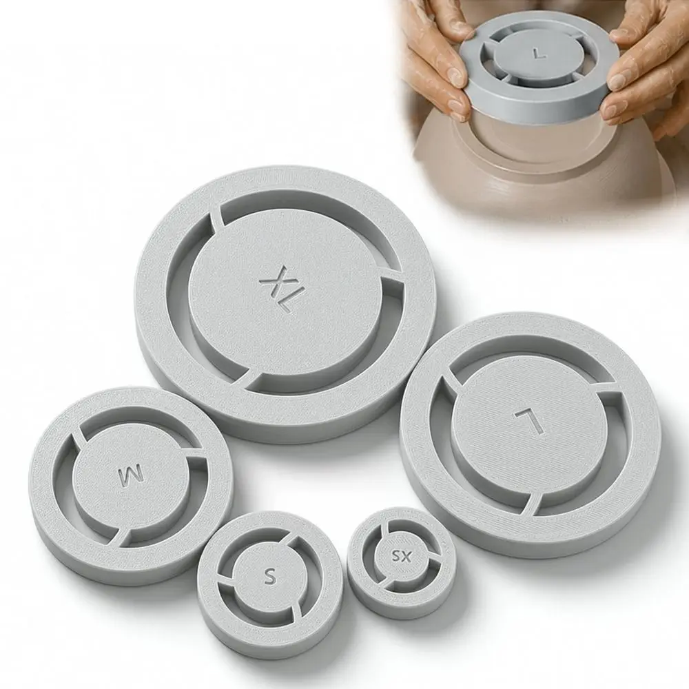 PLA Pottery Foot Ring Tool Consistent Positioning Lightweight Pottery Foot Molder 5 Sizes Ceramic Clay Trimming