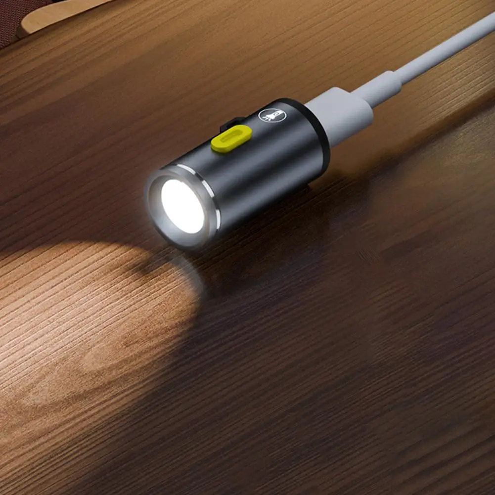 1pc Type-C LED Mini Strong Light Strong Light Pocket Hiking Outdoor Camping Keychain Portable Flashlight Torch Flashlight L J2B0