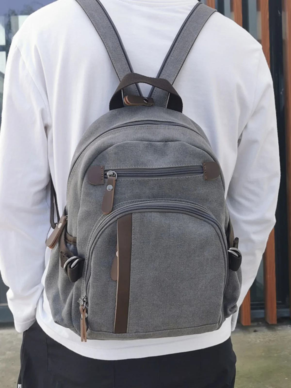 small-canvas-backpack-men's-sports-multi-functional-chest-bag-casual-hiking-bag-trendy-women's-travel-bag-commuter-style