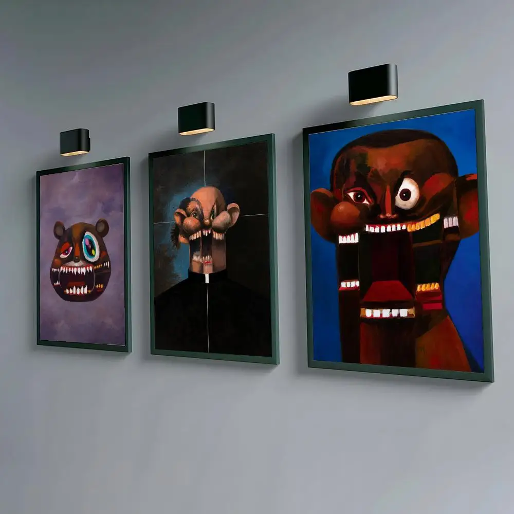 K-Kanye Art Album Painting Calligraphy Canvas Poster Hallway Bedroom Living Room Home Bar Decoration Interior Wall