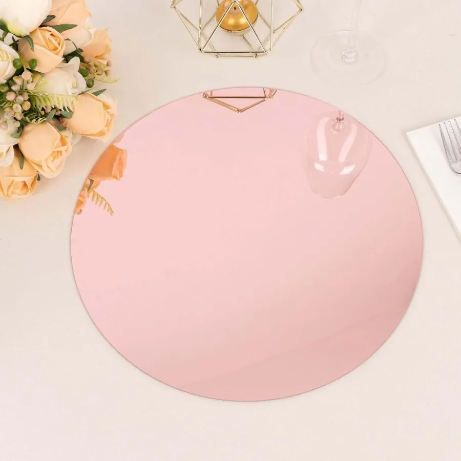 

10 упаковок, зеркальные пластиковые зарядные пластины из розового золота для сервировки стола, 13, легкие круглые декоративные зарядные устройства для обеденных тарелок, идеально подходят для