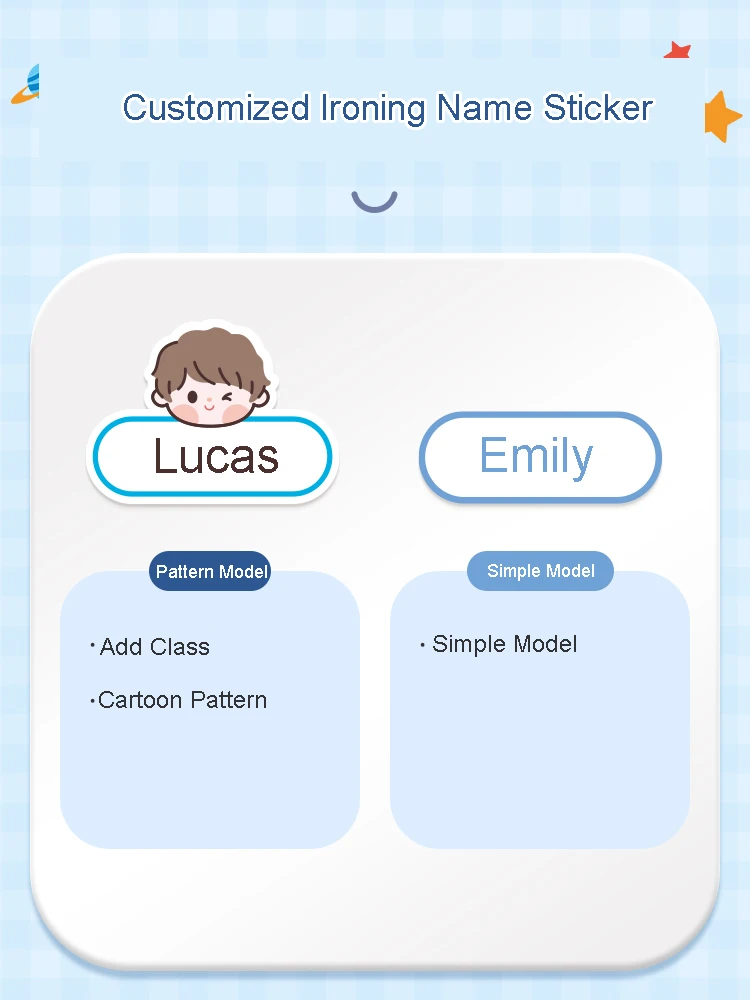 Customize Ironing Name Sticker for Kids Clothes Washable Tags for Children Clothing Uniform Bag Towel Personalized Name Label