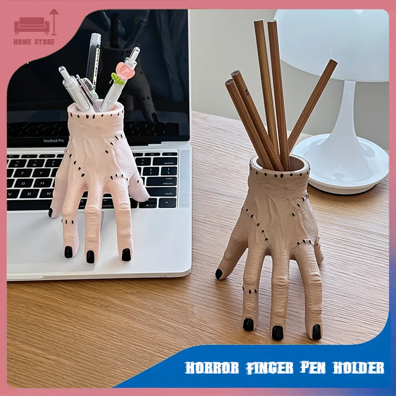 الرعب فنجر حامل قلم القوطية مخلب حامل قلم سلسلة صندوق تخزين الأدوات المكتبية لمكتب ديكور المنزل هالوين تحت عنوان ديكور #1