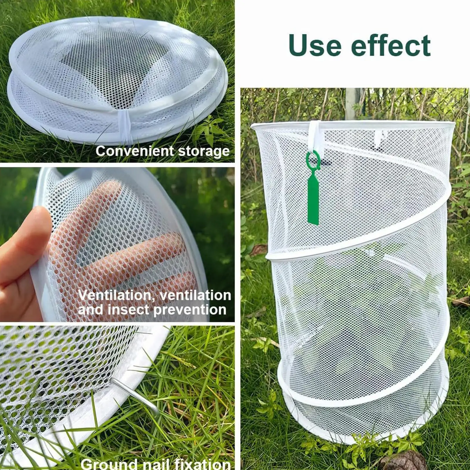 Popup Foldable Plant Mesh Cover Sturdy Reusable Plant Guard Cover With 4 Ground Stakes Garden Plant Protector Greenhouse
