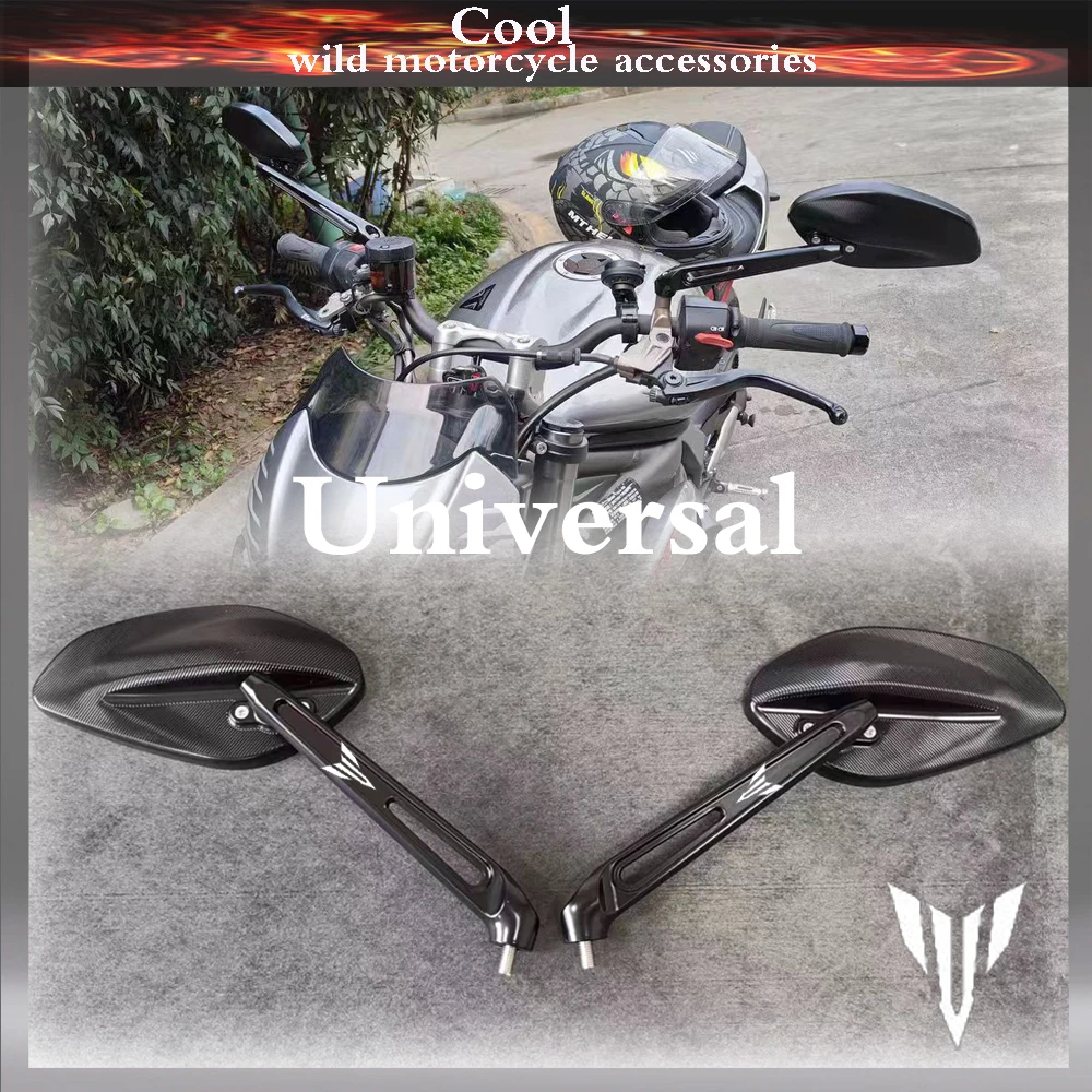 With Logo Motorcycle Rearview Side Mirror For YAMAHA MT10 MT09 MT07 MT03 MT125 aluminum alloy Moto Accessories Reversing mirror