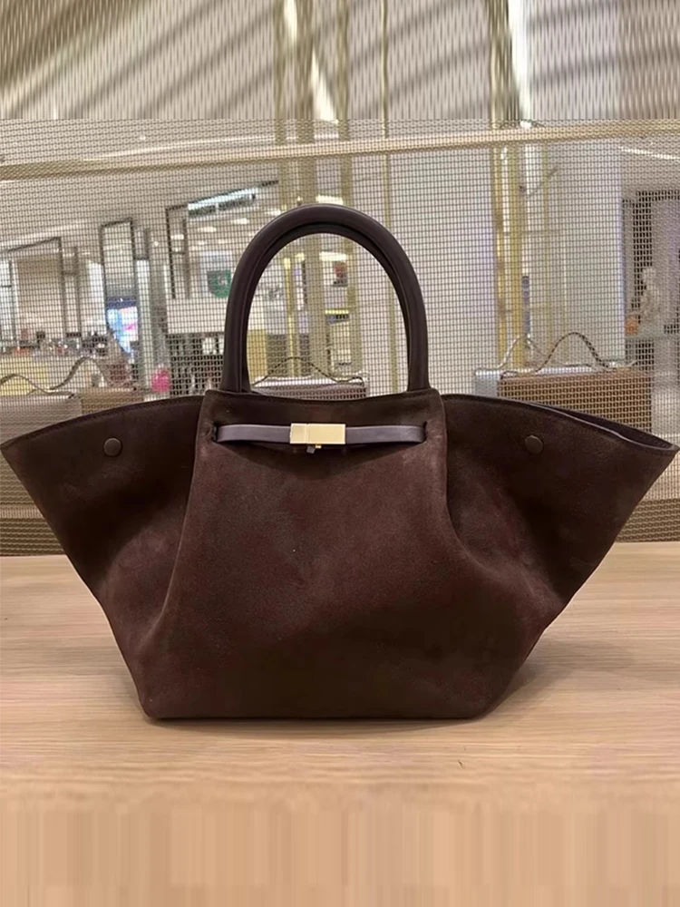 

Large Capaci Wing aped Tote Bag Vintage Faux Deer Skin Commuter Handbag Single oulder Crossbody Bag for Men And Women