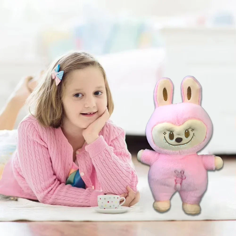 Labubu Soothes Plush Toy Sleeping Companion Sound Soothing Music with Air Bag and Light Doll Breathing Toys Children Gifts