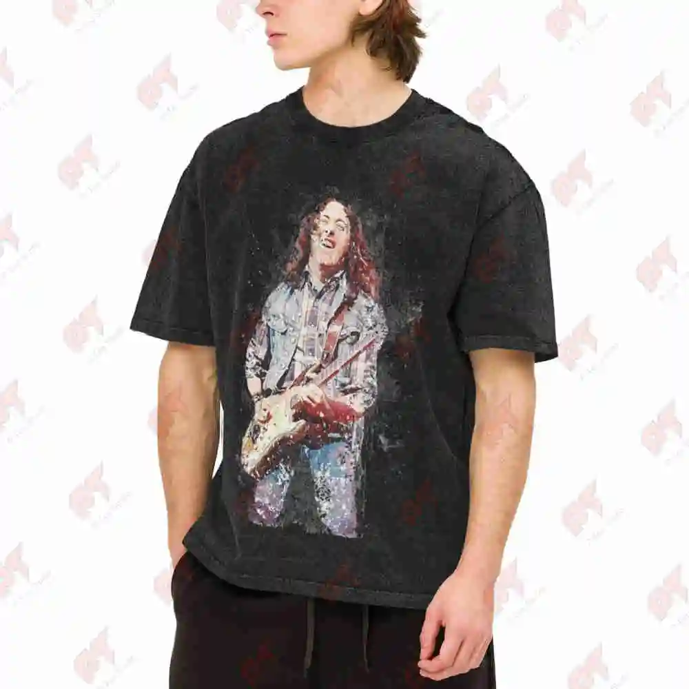 Rory Gallagher Vintage Washed Tee Pure Cotton T-Shirt