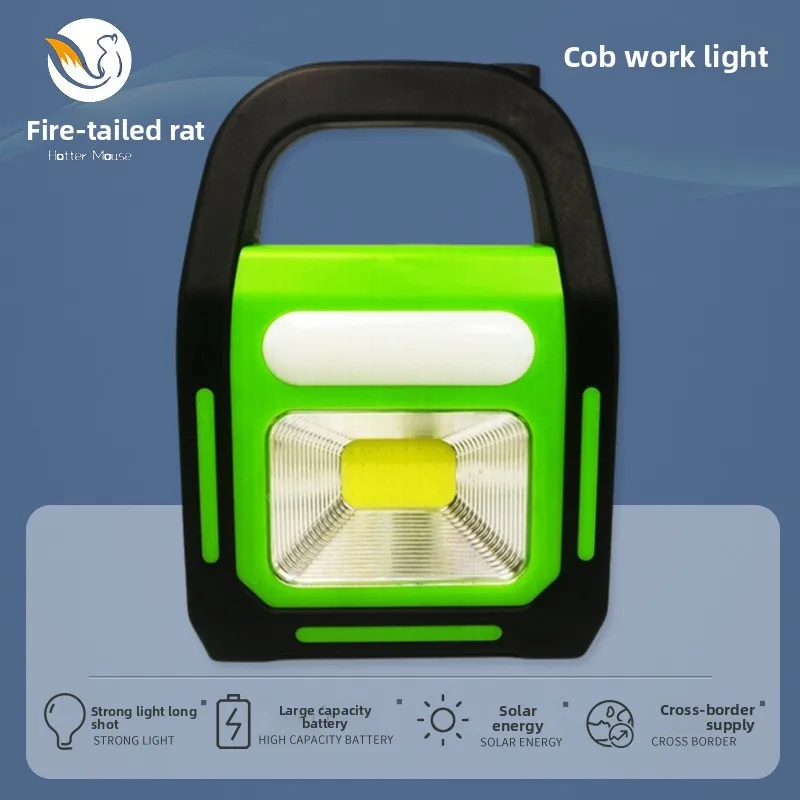 COB LED Solar Camping Light Large Capacity Rechargeable Work Lantern Emergency Strong Beam Long Distance Outdoor Tent Portable