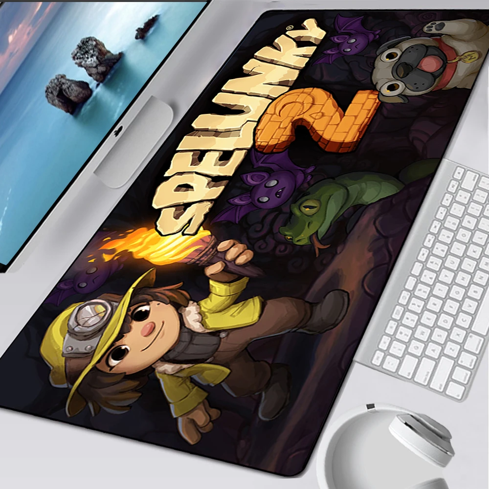 Spelunky 2 Large Gaming Mouse Pad Computer Mousepad PC Gamer Mouse Mat Laptop Mausepad XXL Mouse Carpet Keyboard Mat Desk Pad
