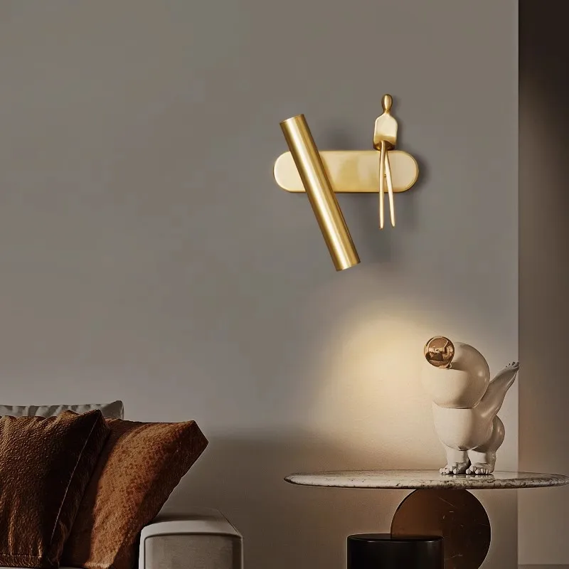 Kreative Messing Menschen führte Wand lampen Persönlichkeit moderne Wohnzimmer Hintergrund Wand leuchte Luxus Badezimmer Nachttisch Dekor Leuchten