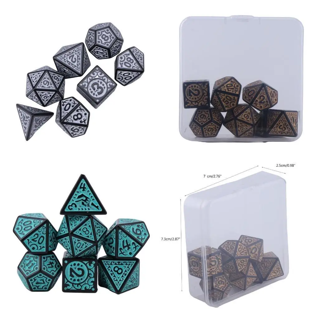 

652F 7Pcs Various Dices Different Number of Face Educational Digital Number Dices Desktops Entertainment Acrylic Dices