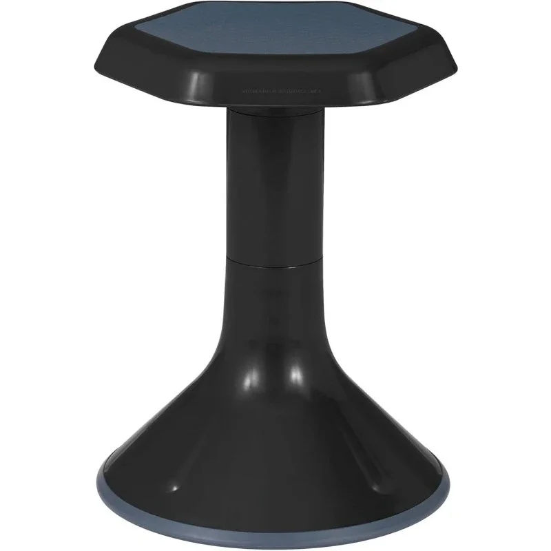 Backless Wobble Stool 18" Black - Active Learning Chair for Office Desk & Classroom, Ergonomic Rocking Motion Seat