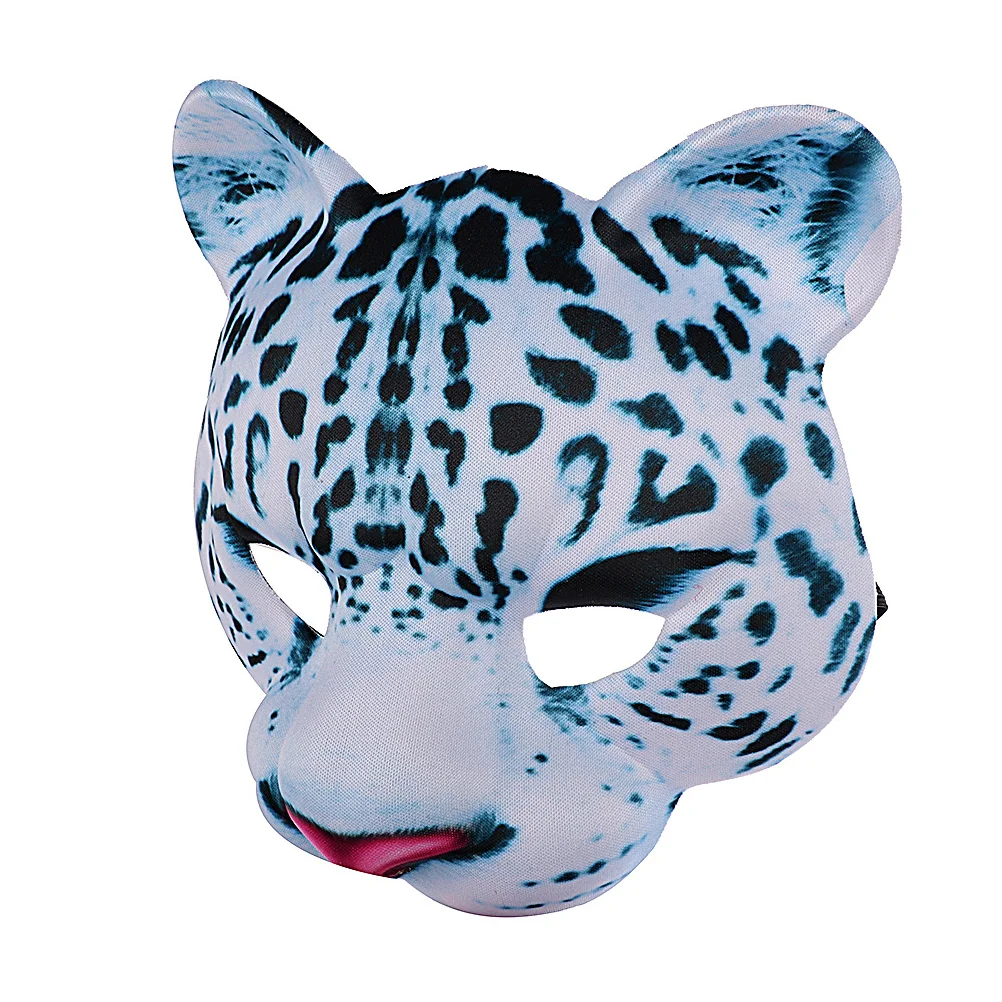 Halloween Accessories Animal Costume Masks Carnival Funny Snow Leopard Masquerade Party Half Face EVA