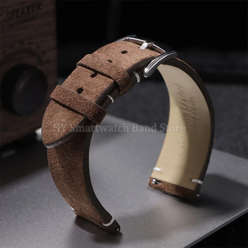 Cinturino per orologio in pelle scamosciata da 20mm 22mm per Seiko per Omega per Rolex cinturino da polso a sgancio rapido cinturino sportivo vintage da uomo