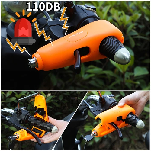 Imagen 1 del producto Alarmas de 110DB con sonido, bloqueo de manillar de motocicleta, Scooter, vehículo eléctrico, bicicleta, seguro, antirrobo, acelerador, candados de bloqueo de freno