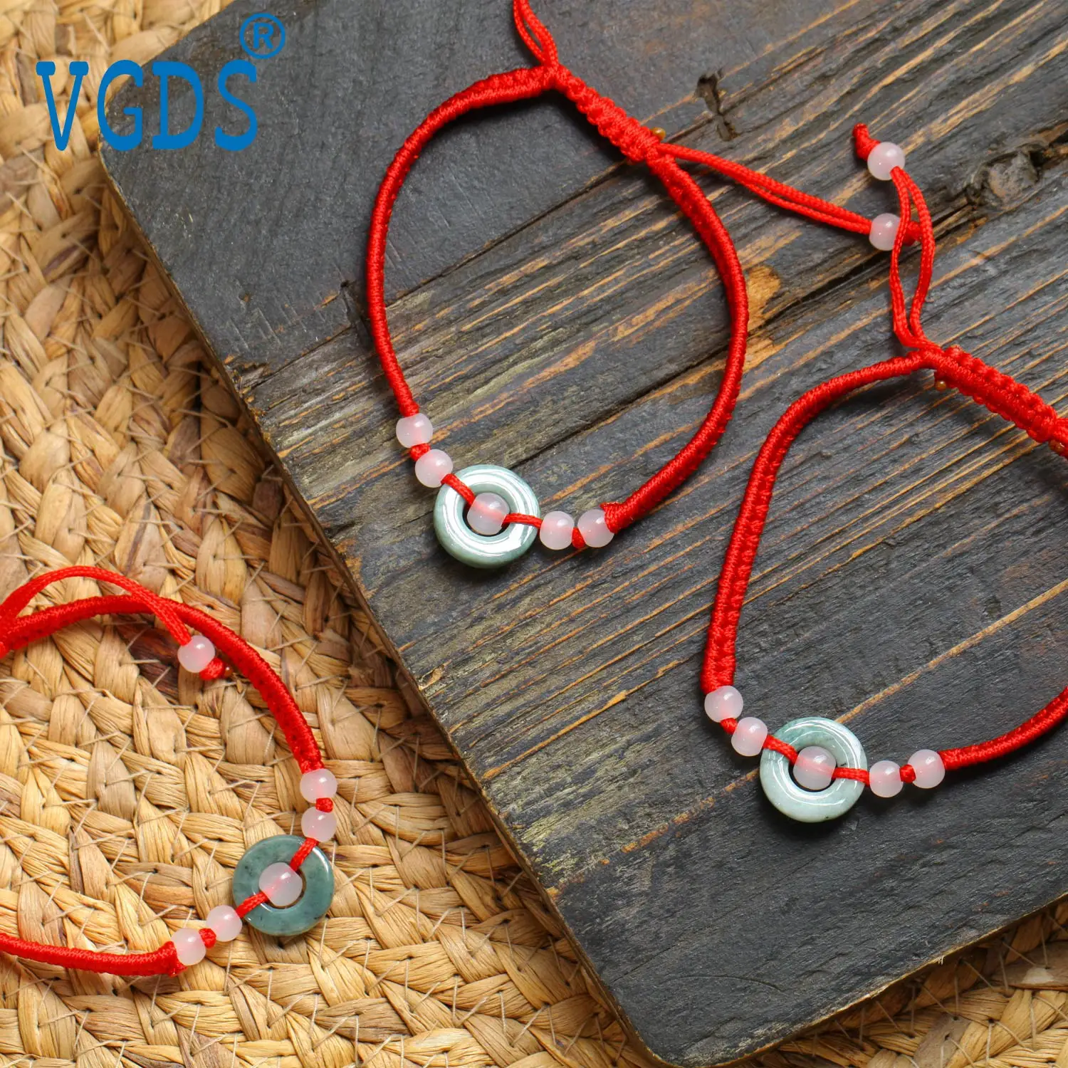

Chinese Style Jadeite Agate Red Handmade Woven Amulet Lucky Jade Beads Apple Wealth Bracelet Adjustable Charm Jewelry Women Men