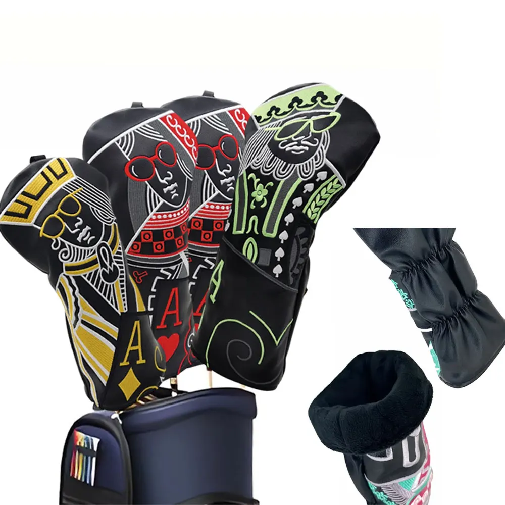 

Golf Club Wood Headcovers Driver Fairway Cover PU Leather Waterproof High quality Push Rod Head Covers Golf Putter Protective