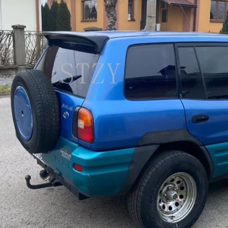 سبويلر لـ Rav4 1994 1995 1996 1997 1998 سبويلر تويوتا Rav4 RAV-4 WDKL ABS مادة بلاستيكية جناح خلفي للسيارة لون خلفي سبويلر