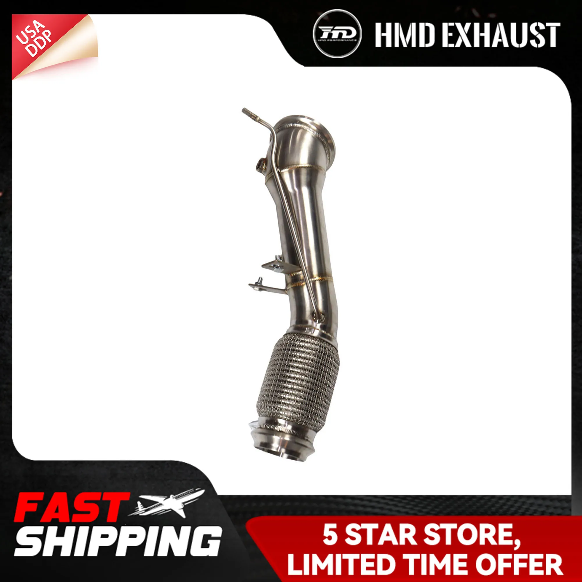 

HMD Exhaust system Downpipe for BMW B48 Stainless OPF pipe without Heat shield New Products Exact Fit