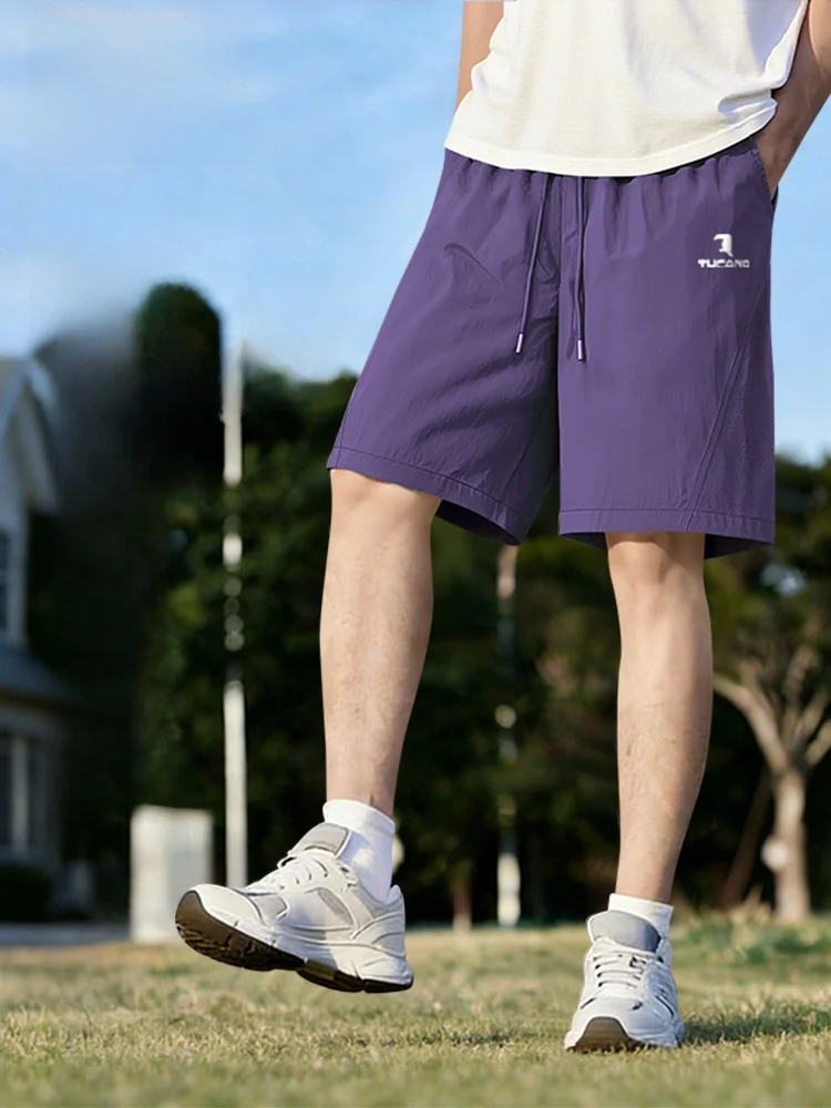 

Ice Silk Sun Protection orts for Men Summer Loose Qui Dry Sports Five-Quarter Casual Pants Trendy Brand Youth Active Wear