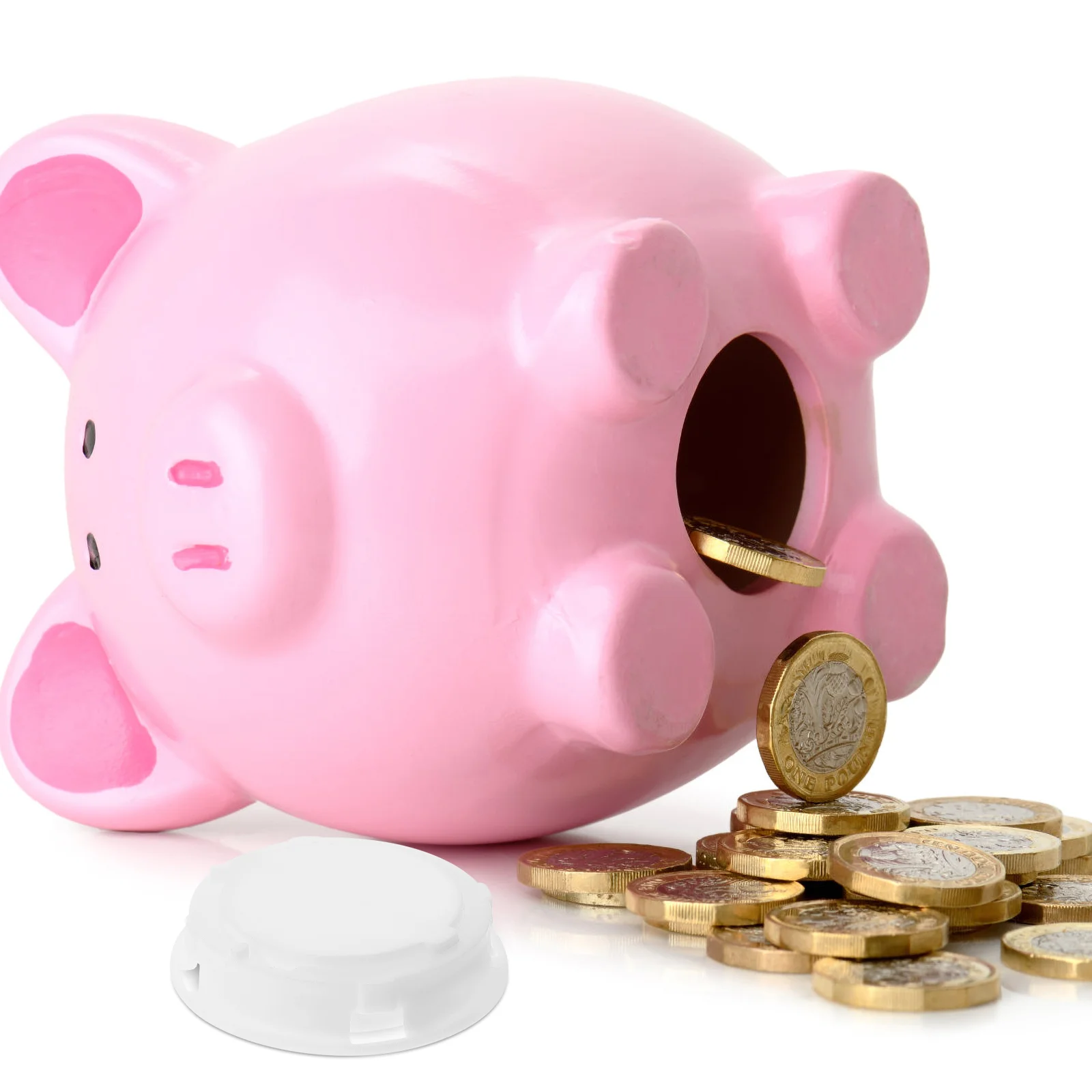 Pcs Piggy Bank Vinyl سپلائیز منی پاٹ سیونگ باکس باٹم کور راؤنڈ سٹاپرز کی تبدیلی وائٹ پلگ کیپس