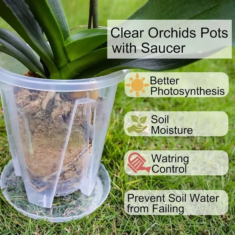 transparent root control orchid pot clear air column design drainage ventilation breathable flowerpot for orchid indoor garden
