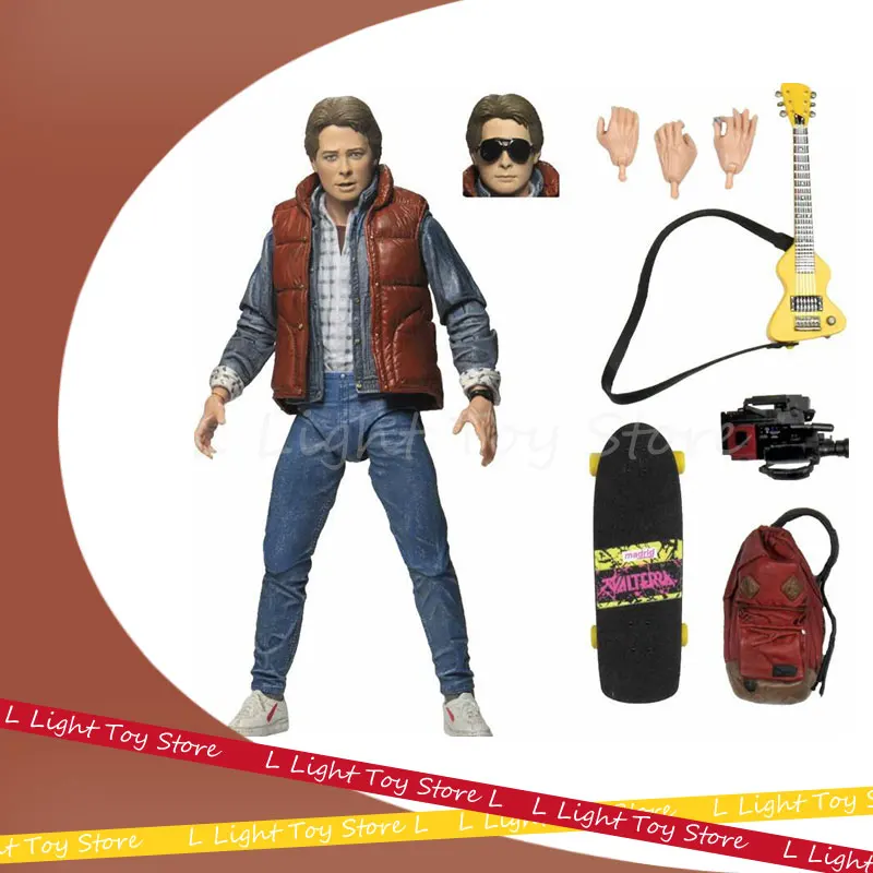 7-Inch Neca Back To The Future Anime Figure Martin Skateboarding Action Figurine Martin Guitar Version Collection Model Kid Toys