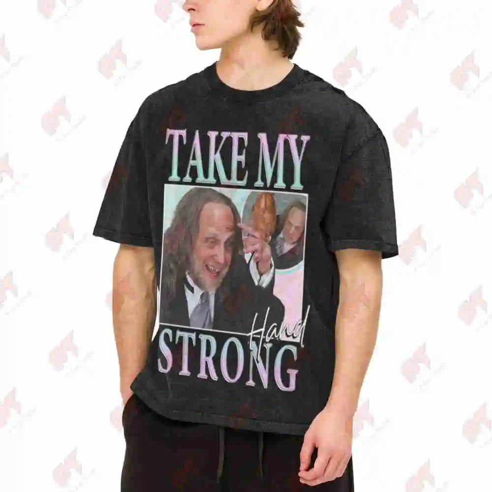 Take My Strong Hand Scary Movie Vintage Washed Tee Pure Cotton T-Shirt