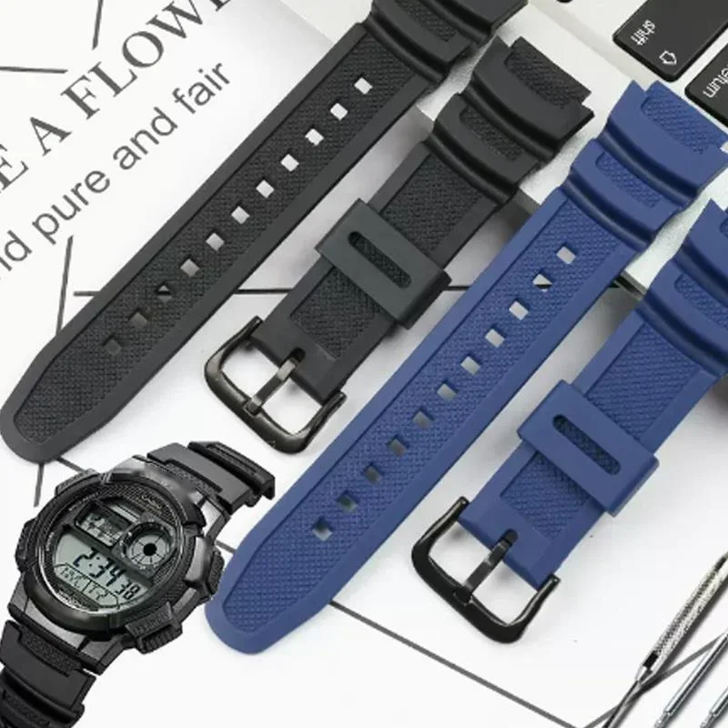 Rubber Strap For CASIO G-shock AE-1000W/AQ-S810W AE-1500WHX Resin Silicone Watch Bracelet Durable Watchband Accessories