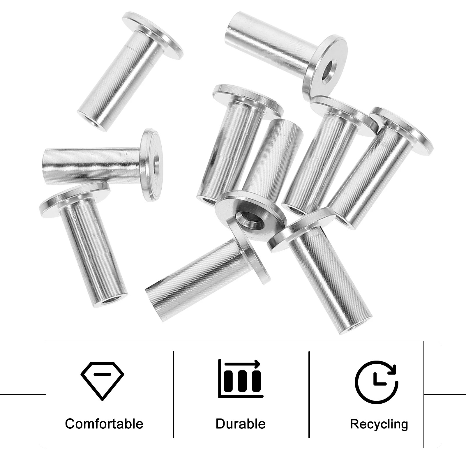 

10pcs Wire Rope Connector Cable Protector Stainless Steel Durable Anti-Vibration Sleeve For Deck Railing Balustrade Kit Silver