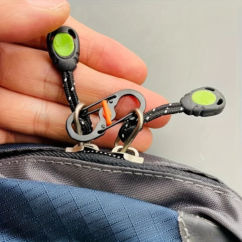 في الهواء الطلق التخييم على ظهره مشبك مفتاح قفل لوازم التخييم حلقة تسلق التخييم مع قفل S نوع سلسلة مفاتيح صغيرة هوك مكافحة سرقة #4