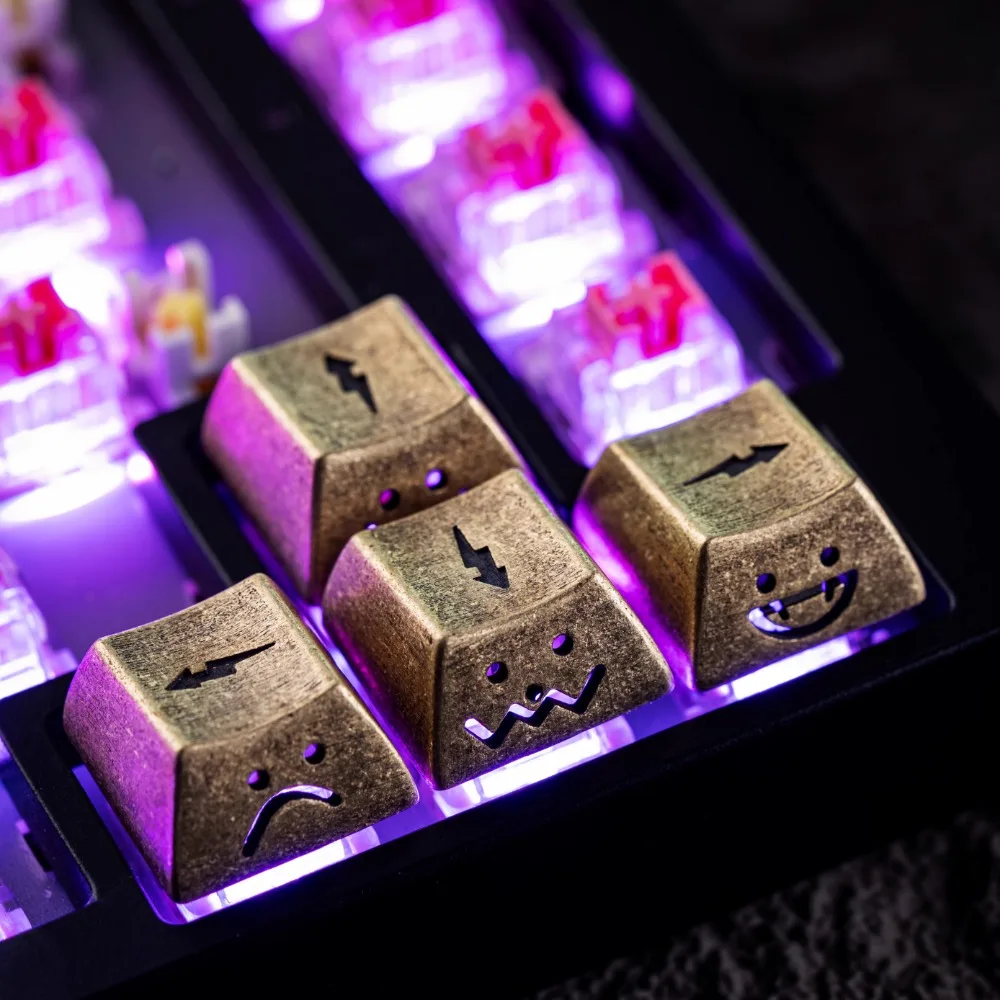 Imagem -03 - Echome Brass Artisan Keycap Arrow Key Translúcido Custom Old Lightning Cherry Profile Gaming Keycap para Teclado Mecânico