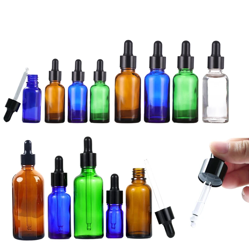 

20Pcs 5ml-100ml Reusable Glass Eye Dropper Bottles Long Glass Dropper Essential Oils Vials For Cosmetics Aromatherapy Tincture