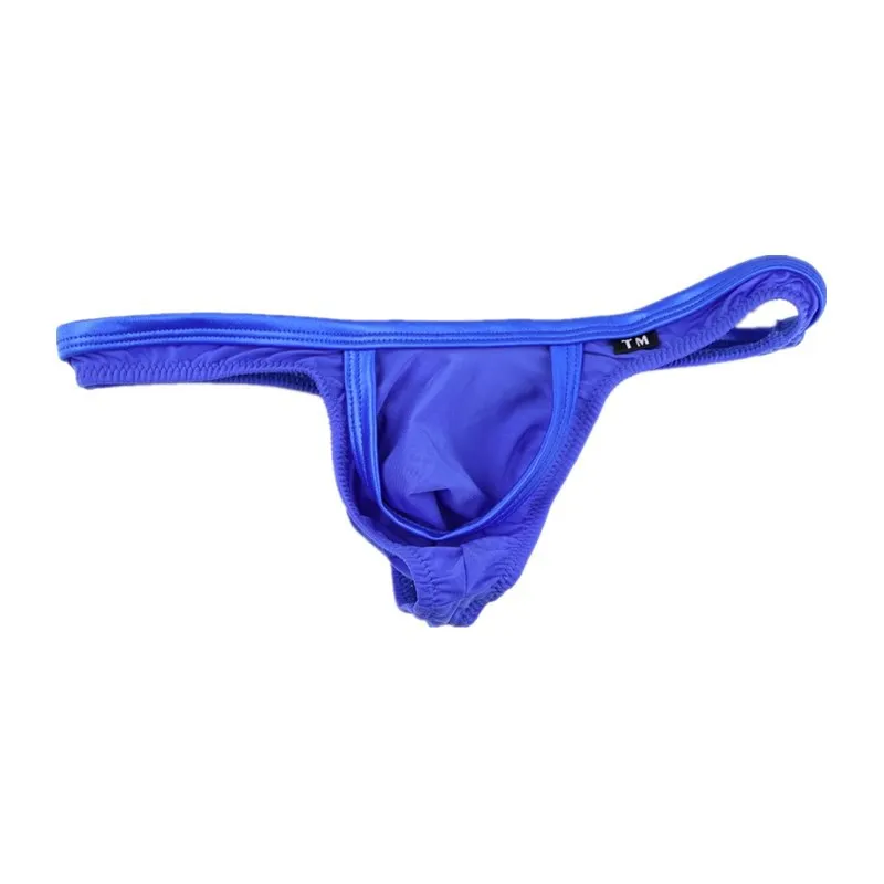 

Men's Ice Silk Thong High Elastic U Convex Pouch Sexy Low-rise T-back Underwear with U Ring