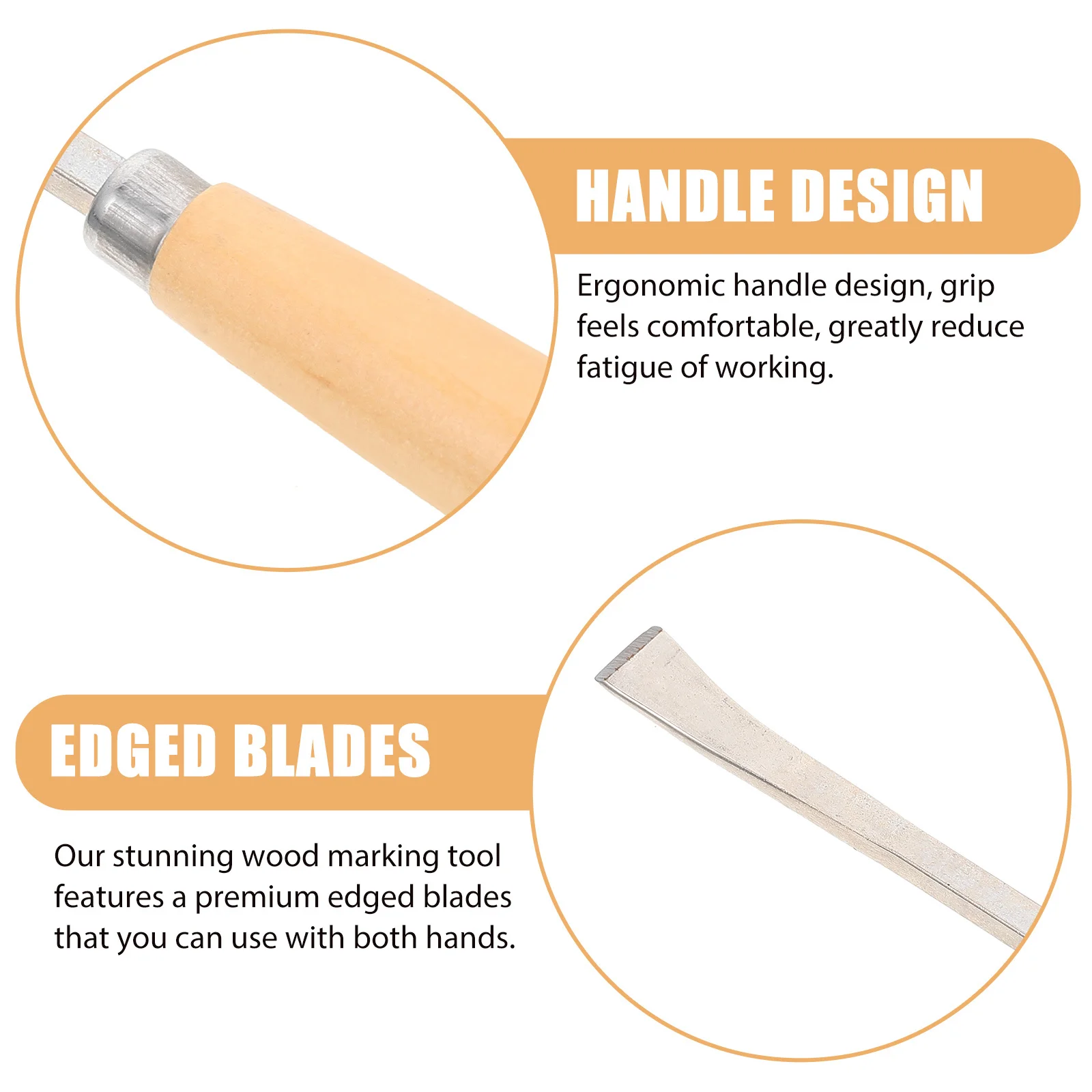 

6pcs Wood Carving Tools Set Ergonomic Handle Premium Blades Precise Control For Woodworking Engraving Handicraft Sculpting