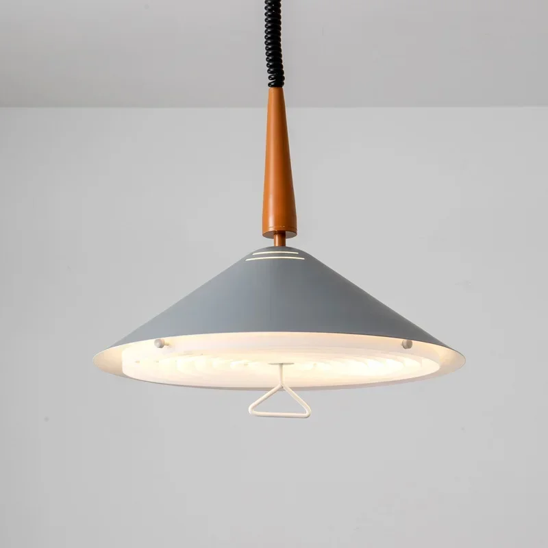 

Modern Spring Pendant Lamp Creative Lifting Telescopic Showcase Pendant Light for Bedroom Kitchen Living Room Orange Chandelier