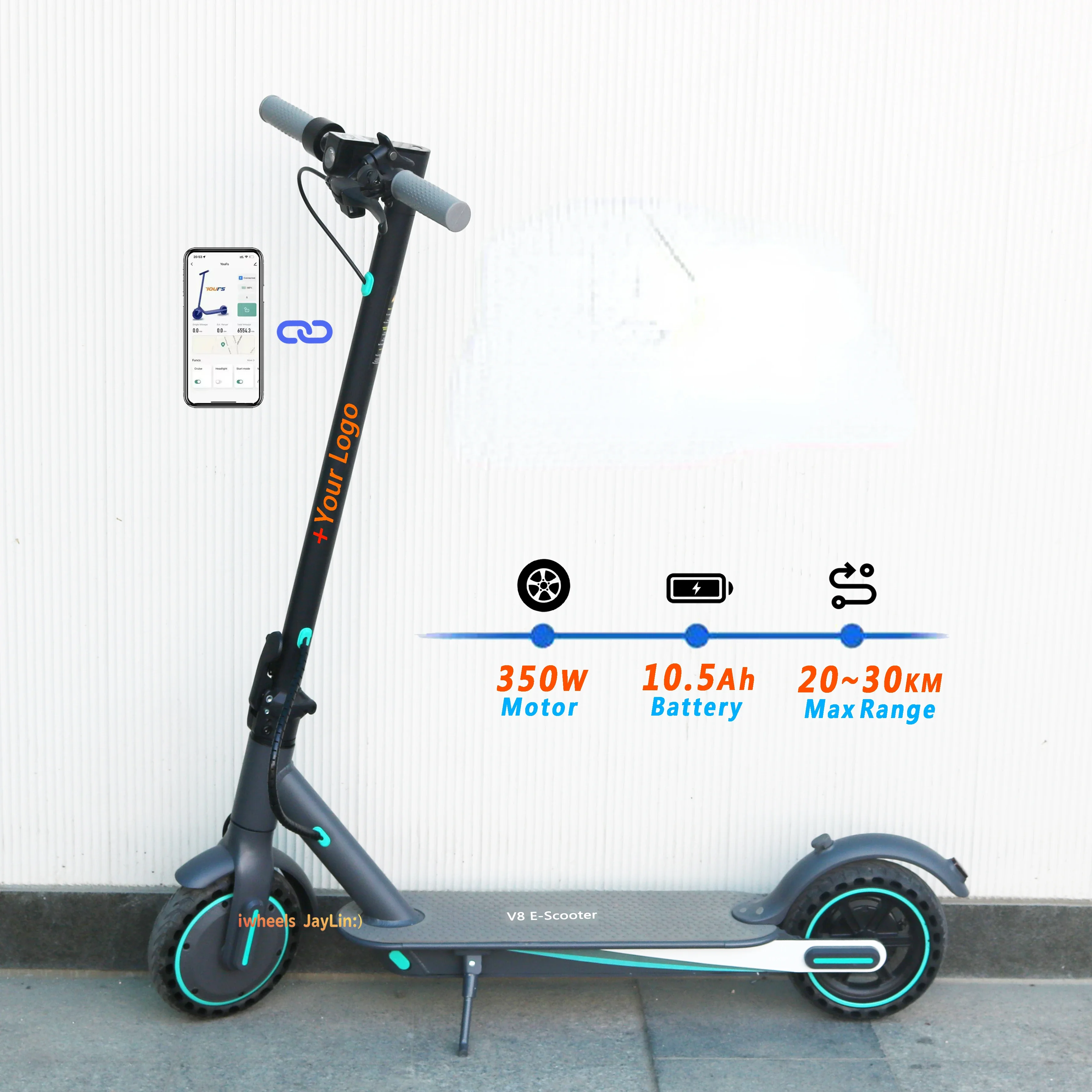 V8 E Scooter Electric Scooters with APP 350W Adult Foldable M365 Pro Trotinette Electric Scooter