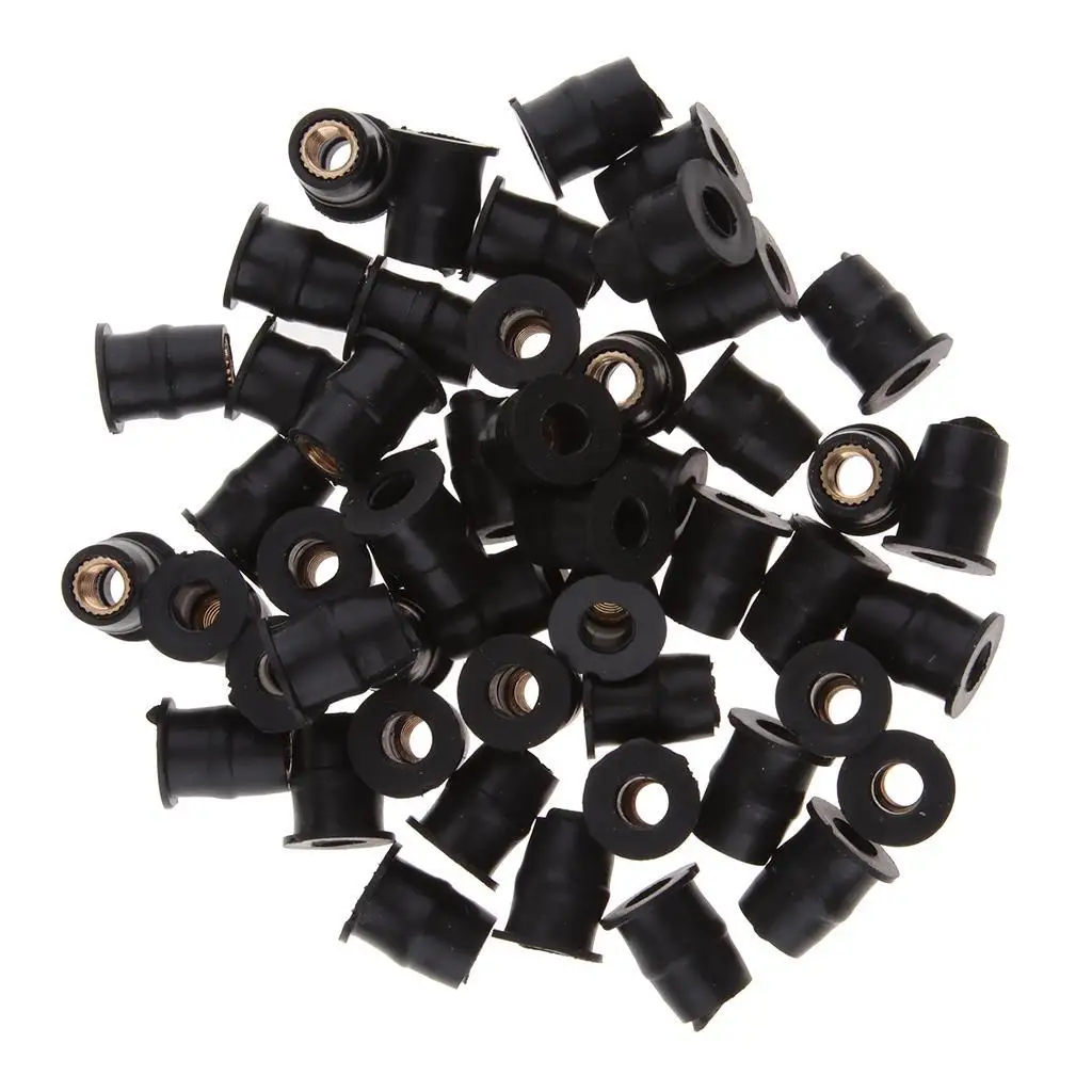 50Pcs Motorcycle Metric Windscreen Windshield Rubber Nuts 5