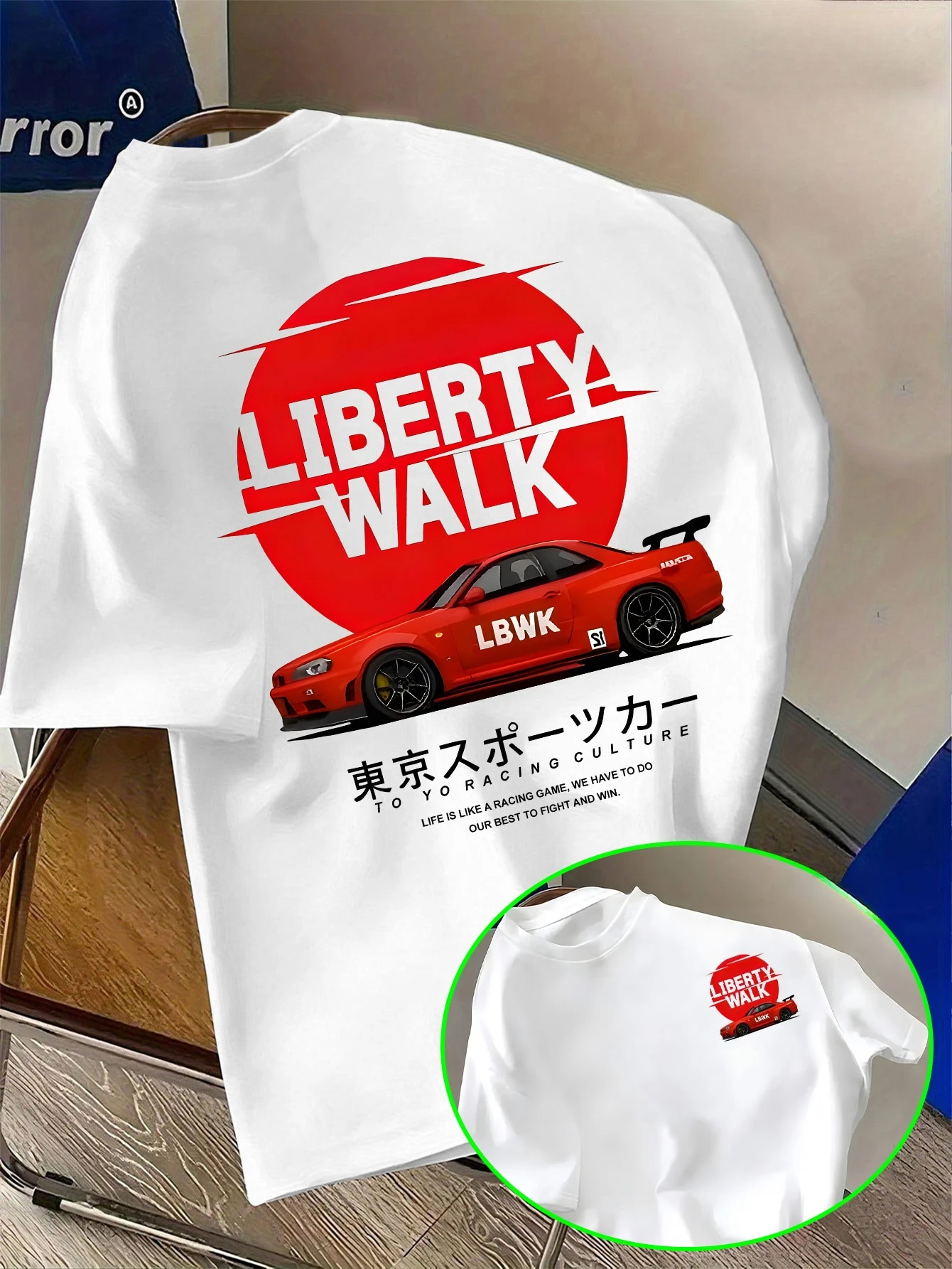 camiseta-masculina-e-feminina-estampada-com-carro-esportivo-modificado-liberty-walk-estilo-Unico-respiravel-e-moderno-para-o-verao