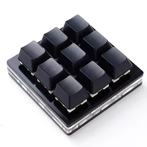 USB Backlit Mechanical Keyboard Black 9 Keys Custom Programming Macro Gaming Mini RGB Keypad Red Switch
