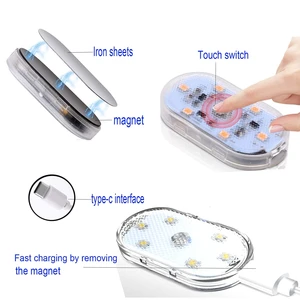 Magnetische Berührung Licht für Dach- und Autodecke, LED -Innenbeleuchtung, USB -Belastung, Touch -aktivierte Lichter, Wohnmobil, 2pcs 8 Hauptverkauf Meriva Hecklaterne - №4