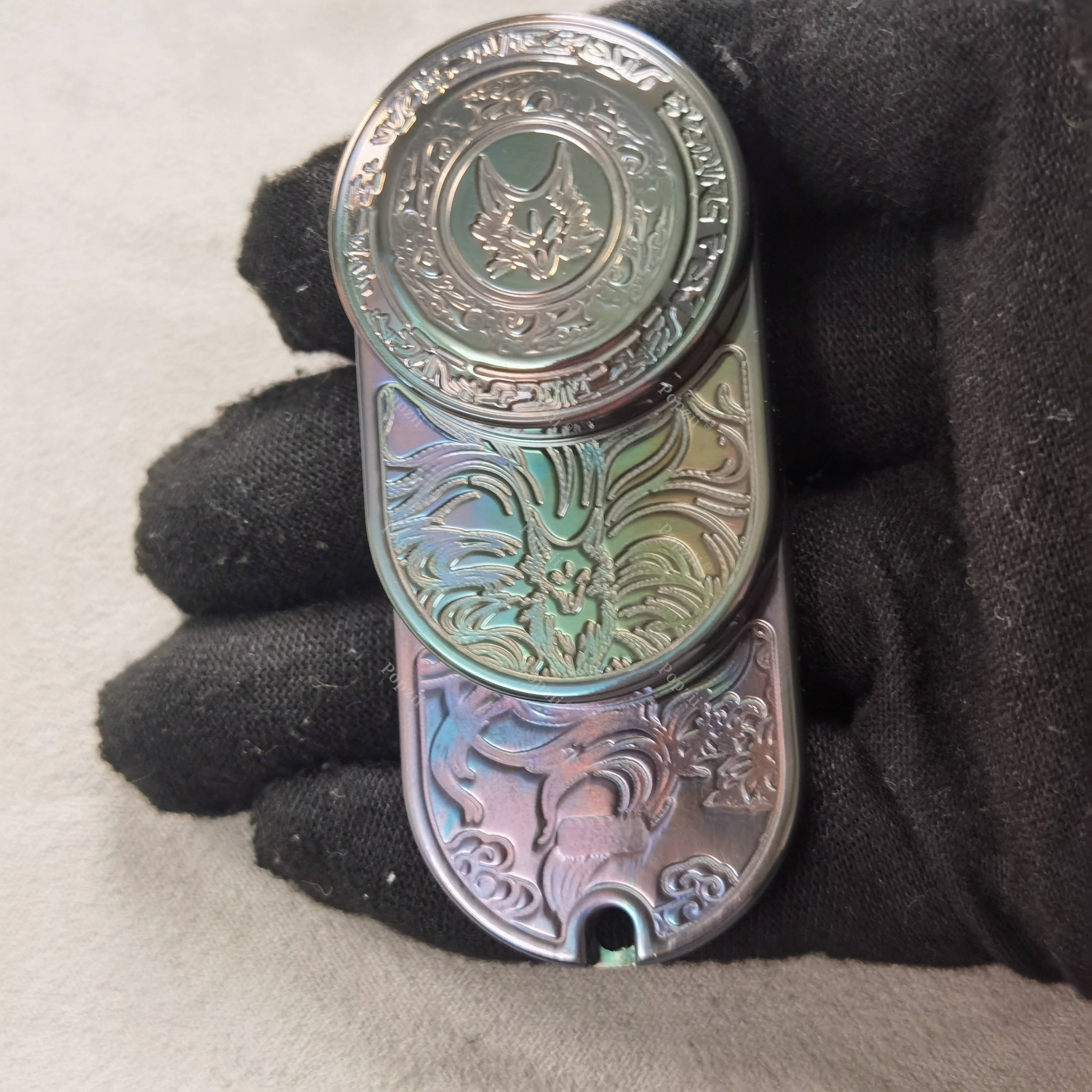 ZD EDC Fox يدور اليسار واليمين 360 °   لعبة تململ منزلق الدفع الميكانيكي، أدوات تخفيف التوتر المكتبية، ألعاب القلق