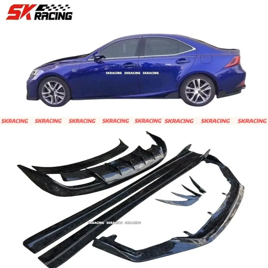 For Lexus IS200t 300 350 Forged Carbon Fiber Front Rear Lip Fins Wing Body kits