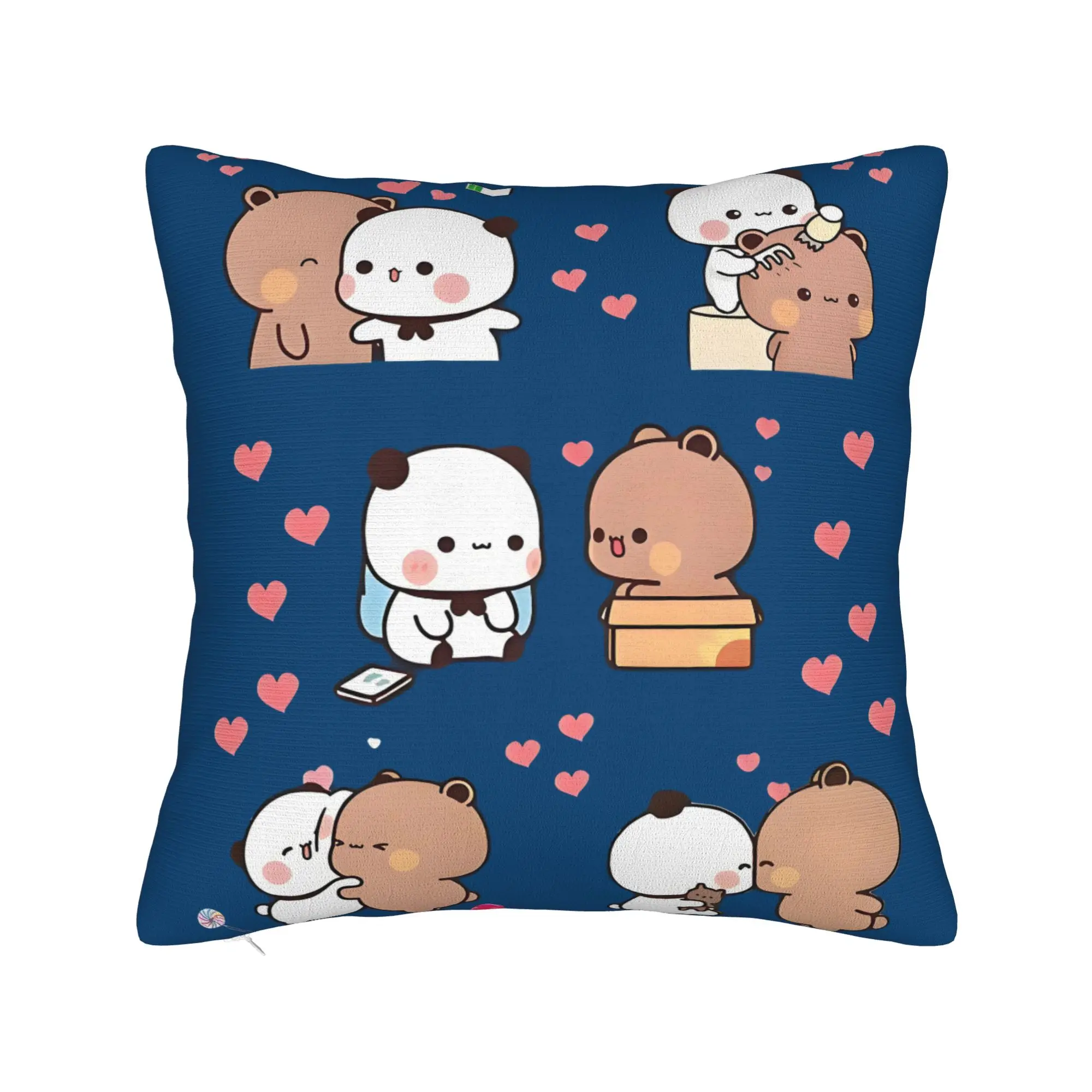 Nordic Style Peach Goma Bubu Dudu Cushion Covers 45x45cm Polyester Pillow Case for Sofa Car Square Pillowcase Home Decorative