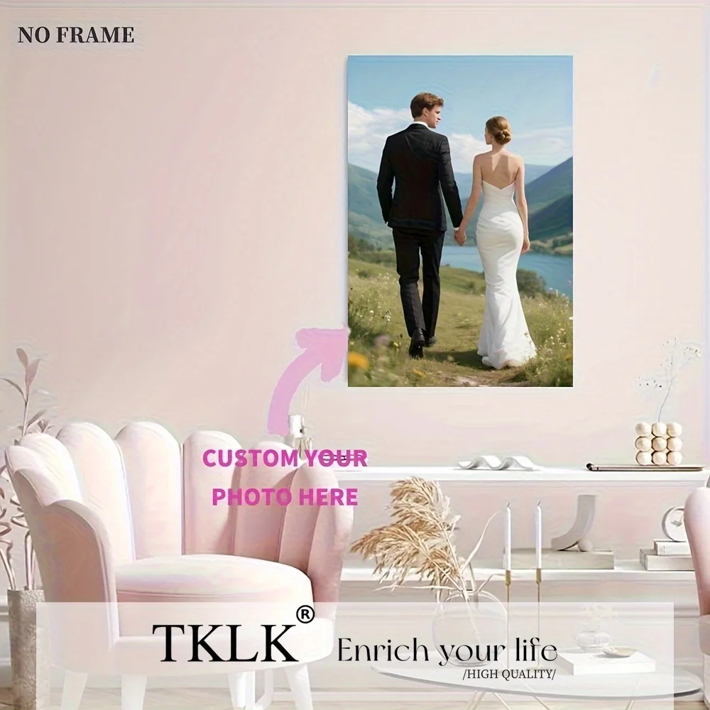 1-delige op maat gemaakte frameloze canvas-muurkunstdruk, gepersonaliseerd met uw foto's en herinneringen, een ideaal cadeau voor vrienden en familie