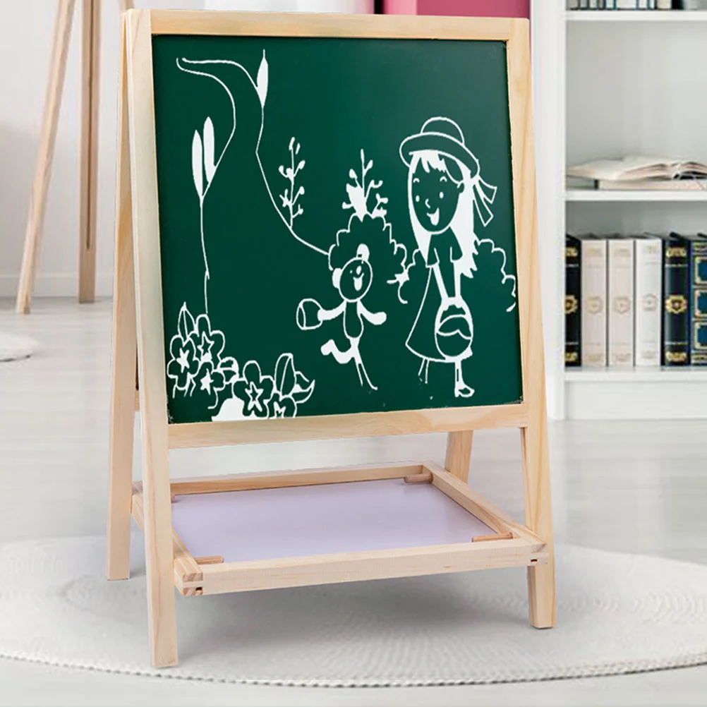 

Folding Double Sided Erasable Blackboard Kids Painting Drawing Double-side Wooden Magnetic Children