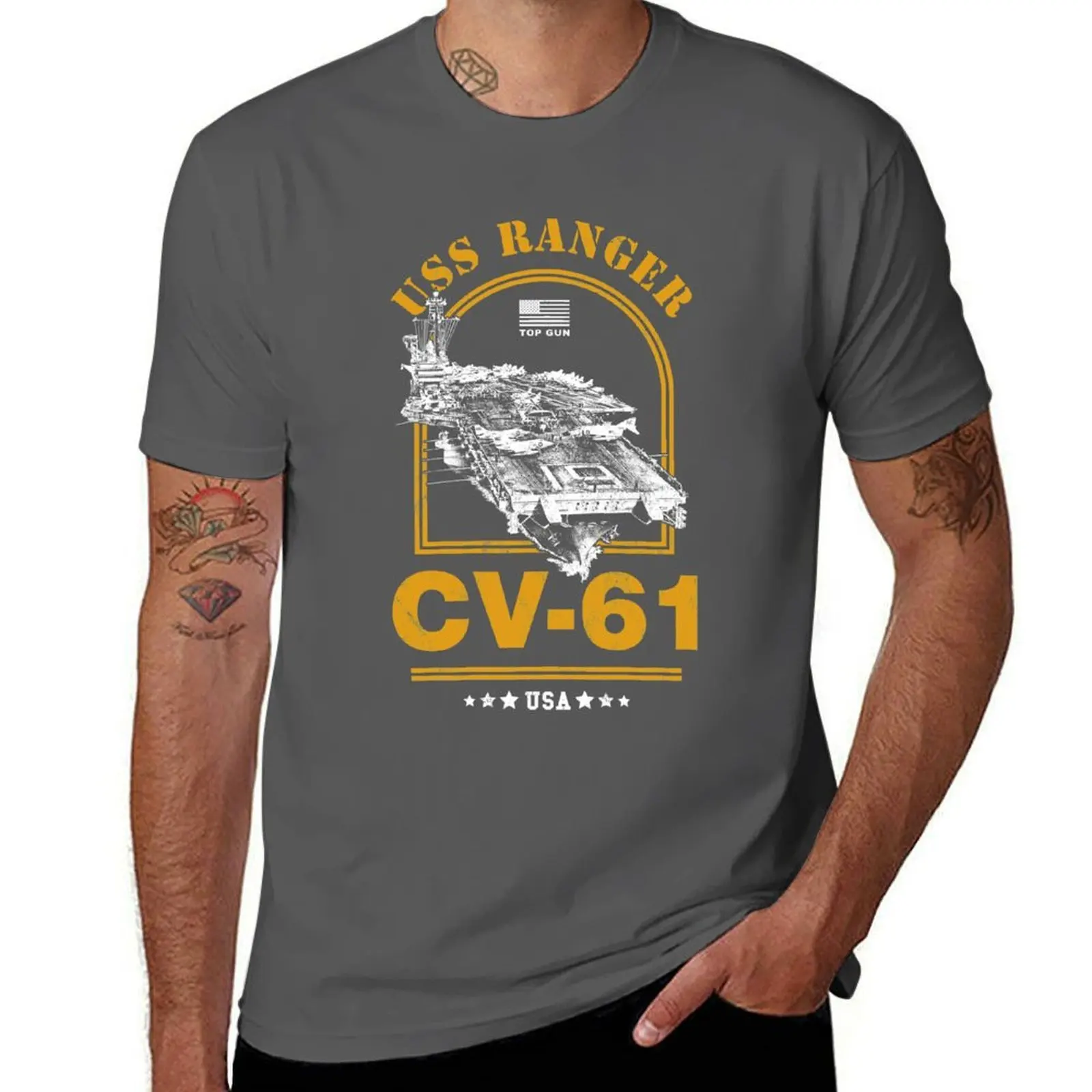 CV-61 USS Ranger T-Shirt Cool Feeling Summer Tee Shirt