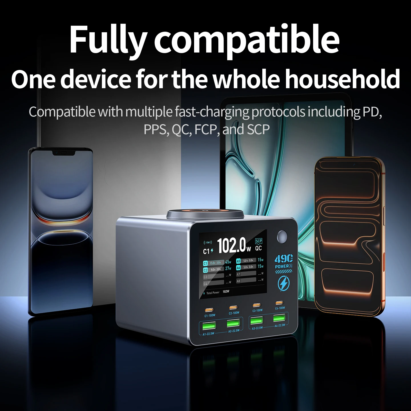 140w-smart-digital-multi-port-charger-4c4a-wireless-charging-for-smartphones-tablets-and-more