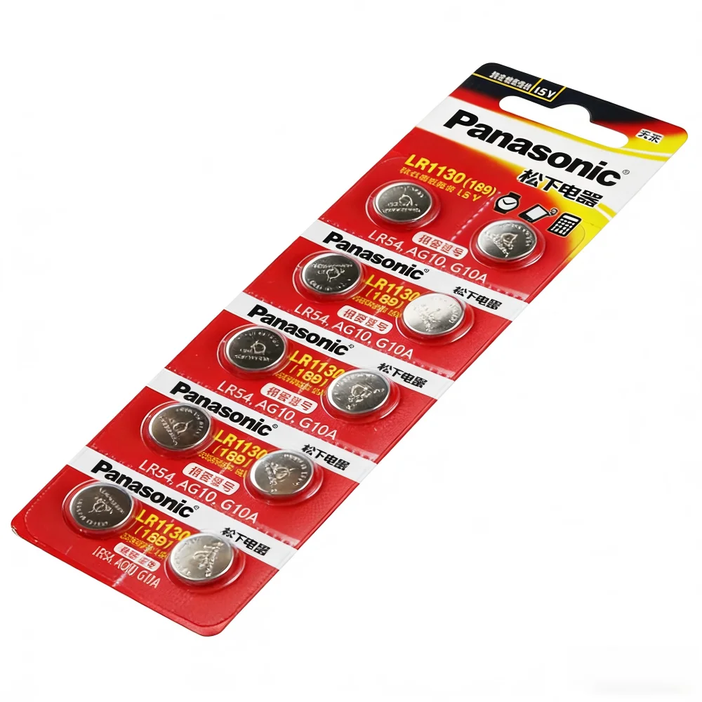 100-800PCS Panasonic  AG10 189 LR1130 SR1130 Alkaline Button Cell Battery 389 LR54 SR54 1.5V For Watch Calculator Toy Etc,